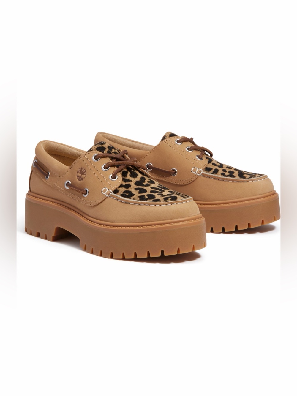 Timberland Stone Street Genuine Calf Hair Platform Boat Shoes
